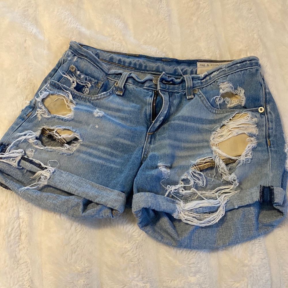 Rag & bone Ripped demin short